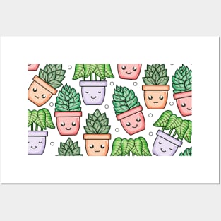 Cute Small Potted Plants Posters and Art